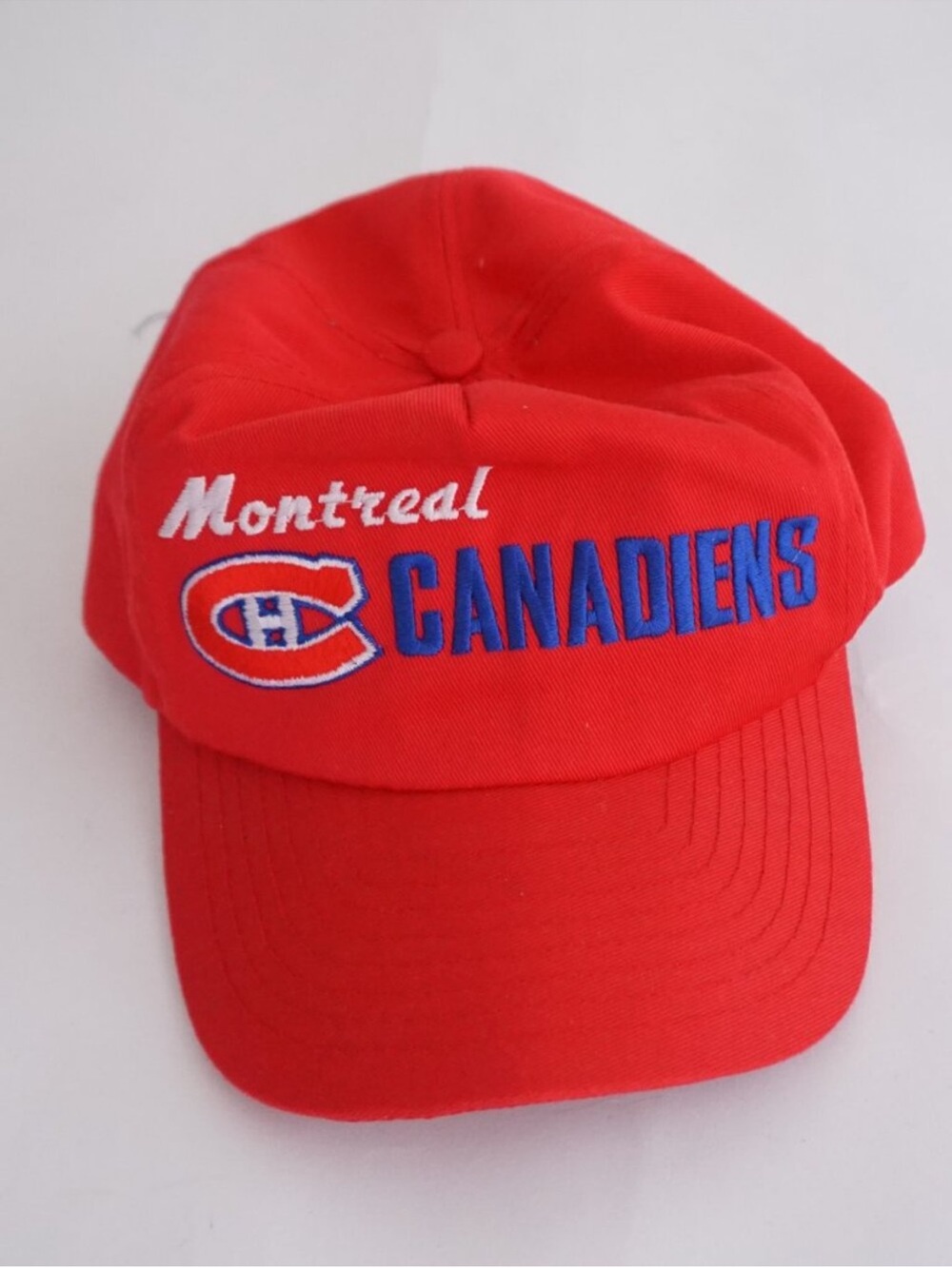 VTG 80s CCM Montreal Canadiens Red Blue Embroidered SnapBack Hat NHL Hockey